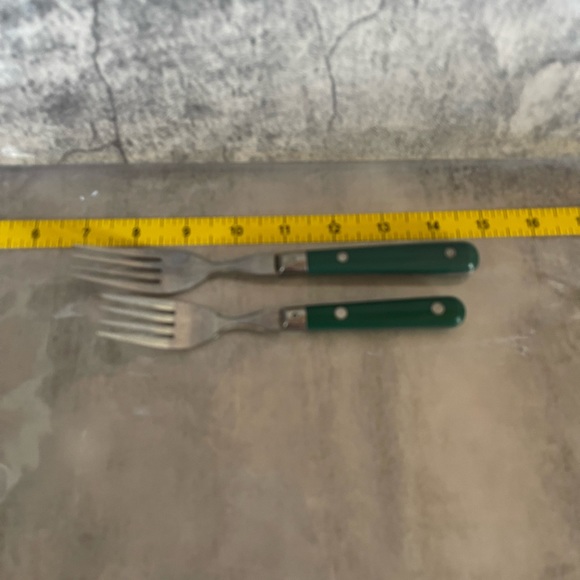 Washington Forge Mardi Gras flatware green handle forks - Picture 3 of 3